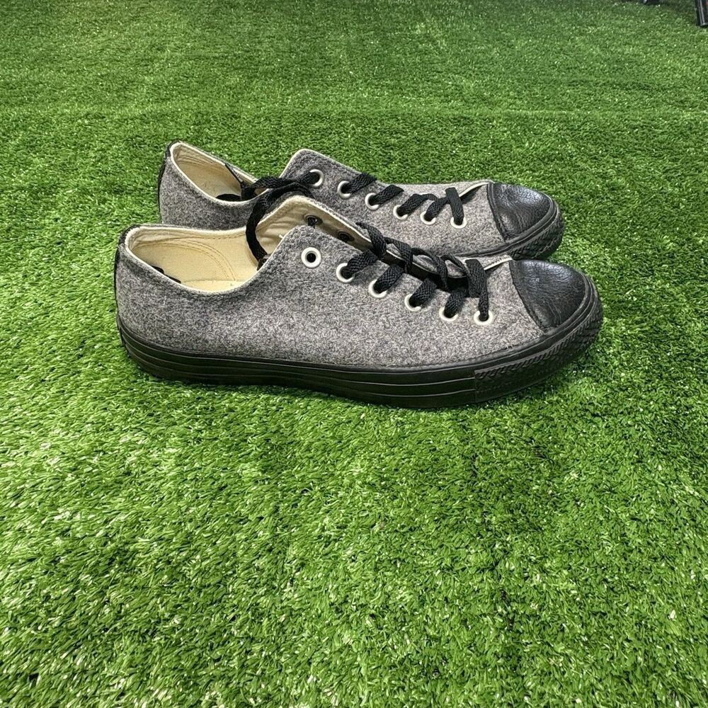 Converse Chuck Taylor All Star Gray Wool Black Low Top Shoes Men's 8 Women's 10